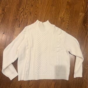 NWT Banana Republic Ivory Cable Knit SweaterXL ptp 24”